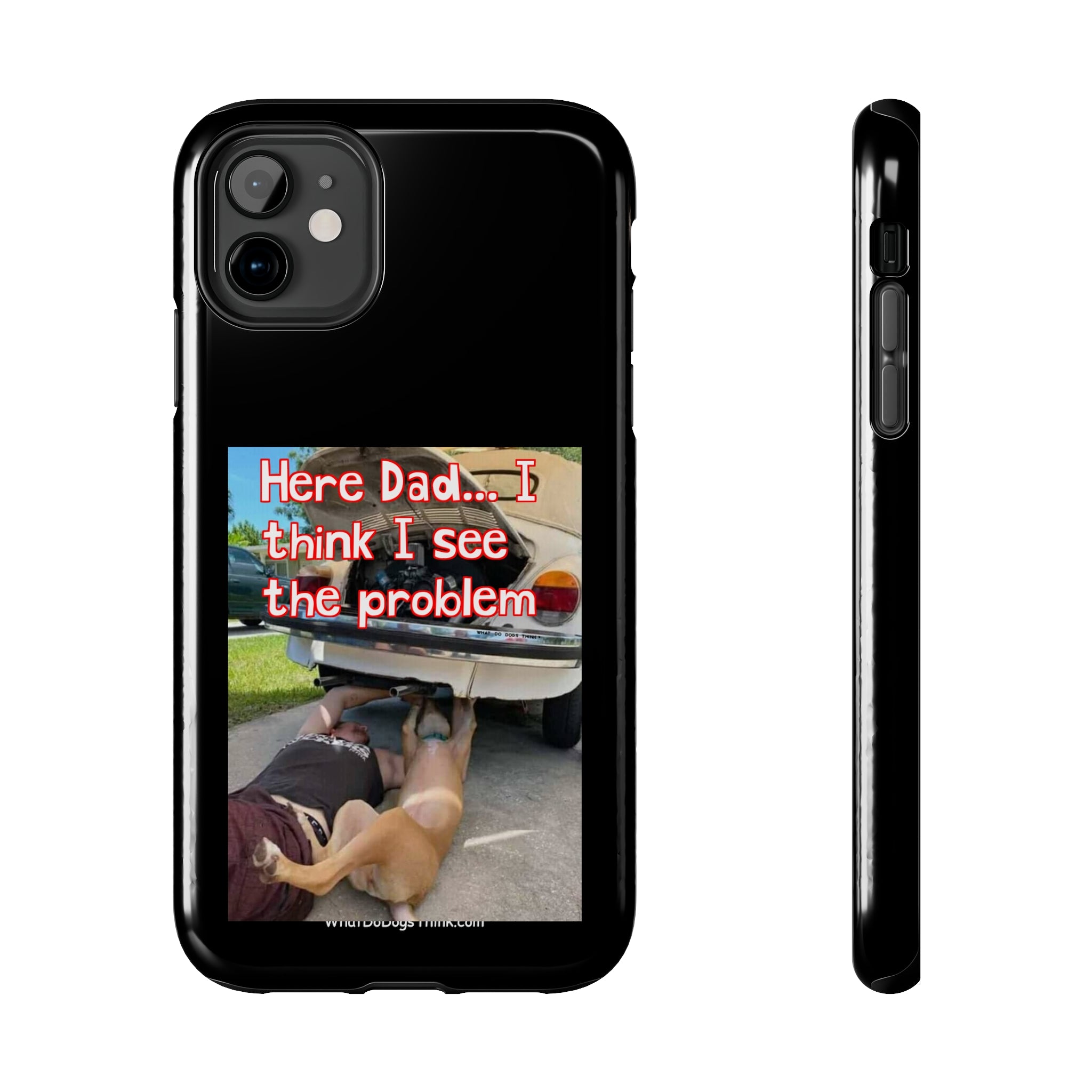 Here Dad    Black Tough Phone Cases