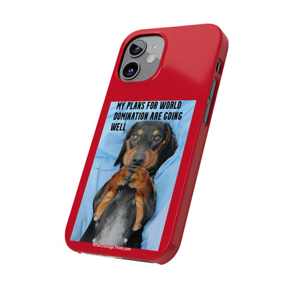 World Domination     Red Slim Phone Cases