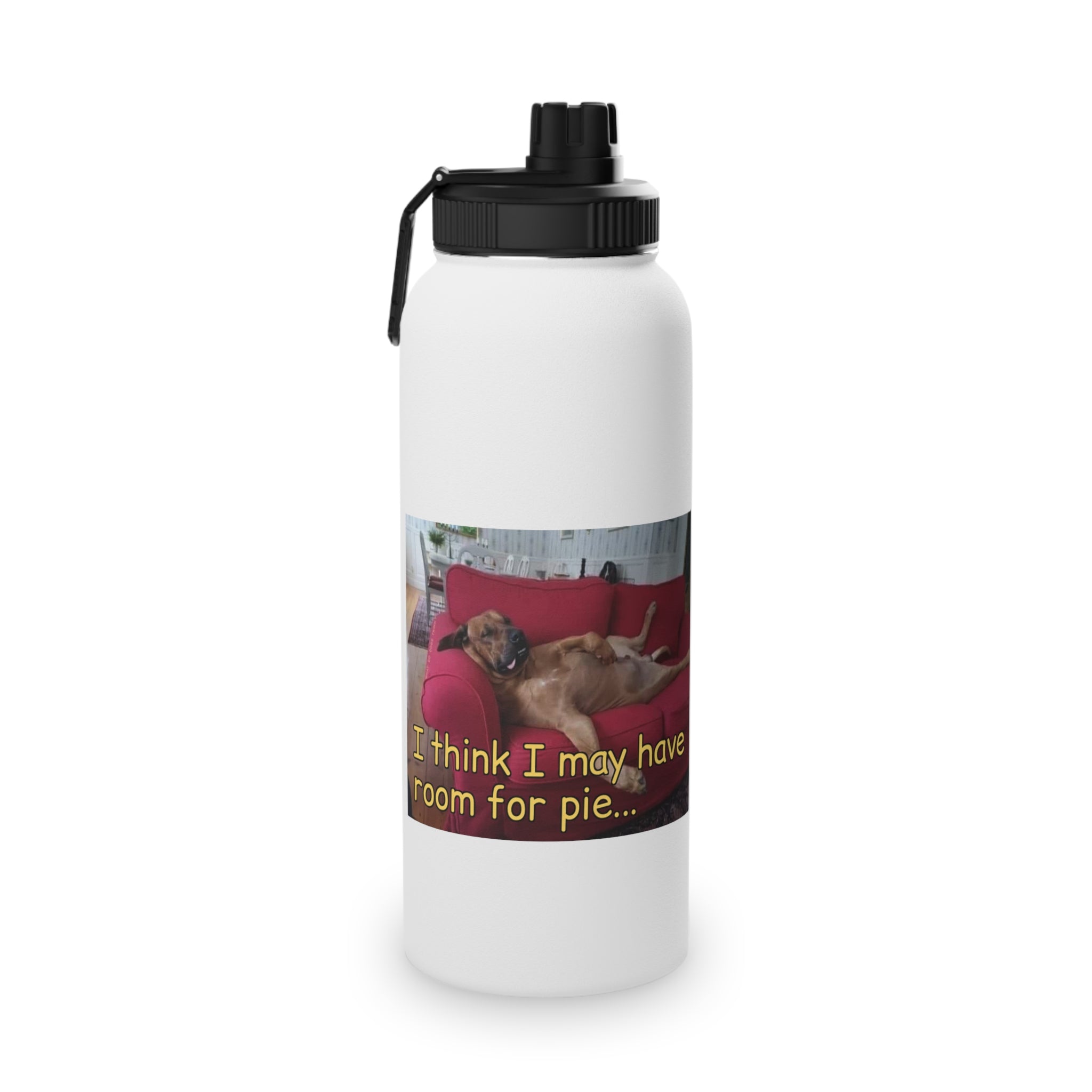 Stuffed Dog  Stainless Steel Water Bottle, Sports Lid