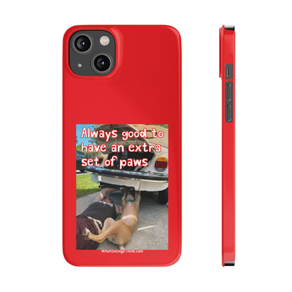 Extra Paws      Red Slim Phone Case