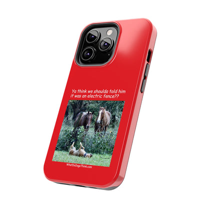 Electric Fence   Red Tough Phone Cases