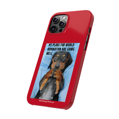 World Domination     Red Slim Phone Cases