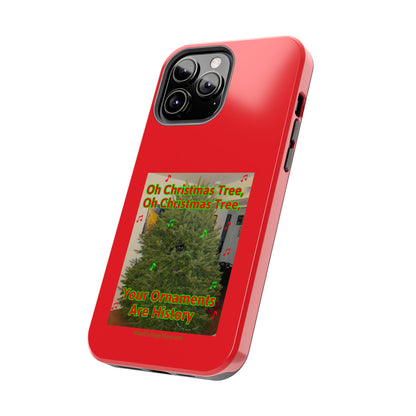 Christmas Tree Cat Red  Tough Phone Cases