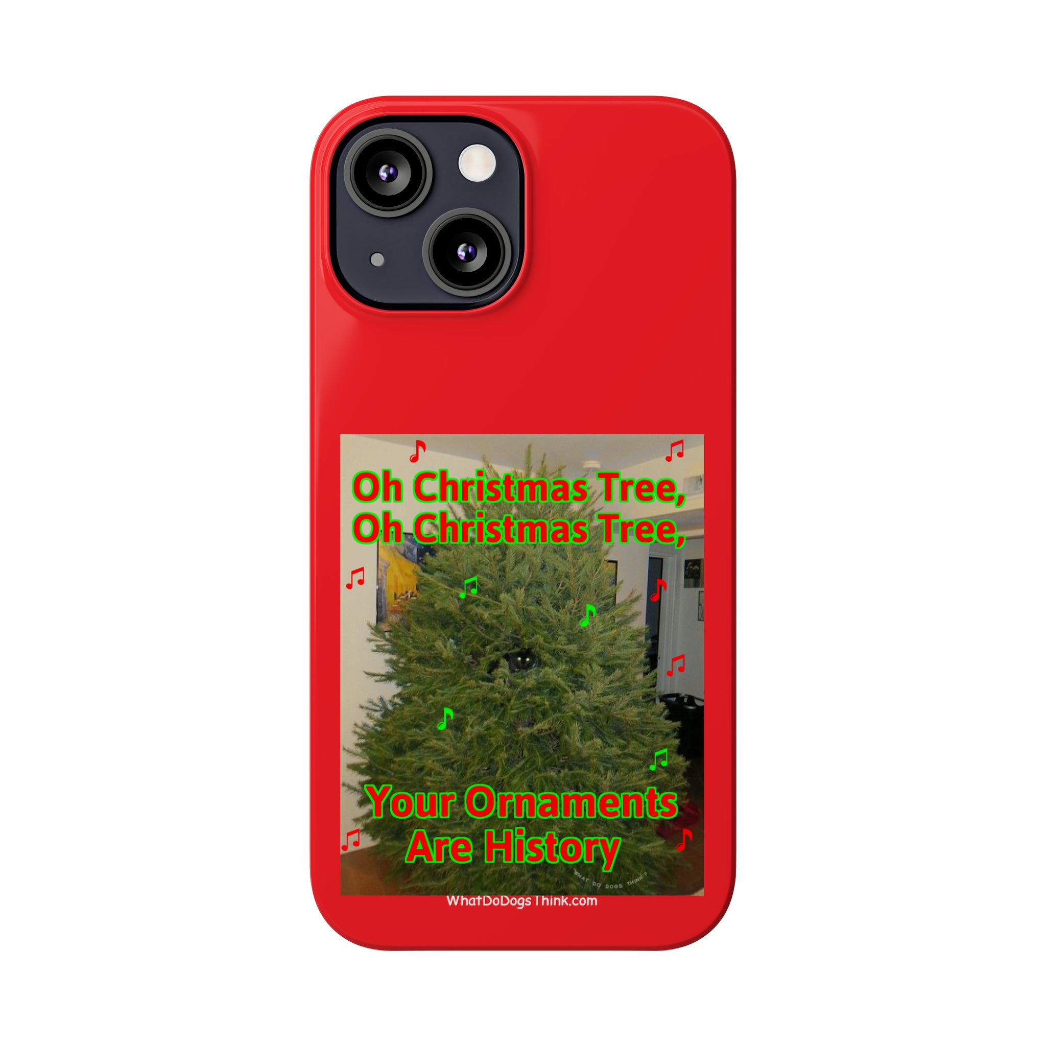 Christmas Tree Cat      Red Slim Phone Case