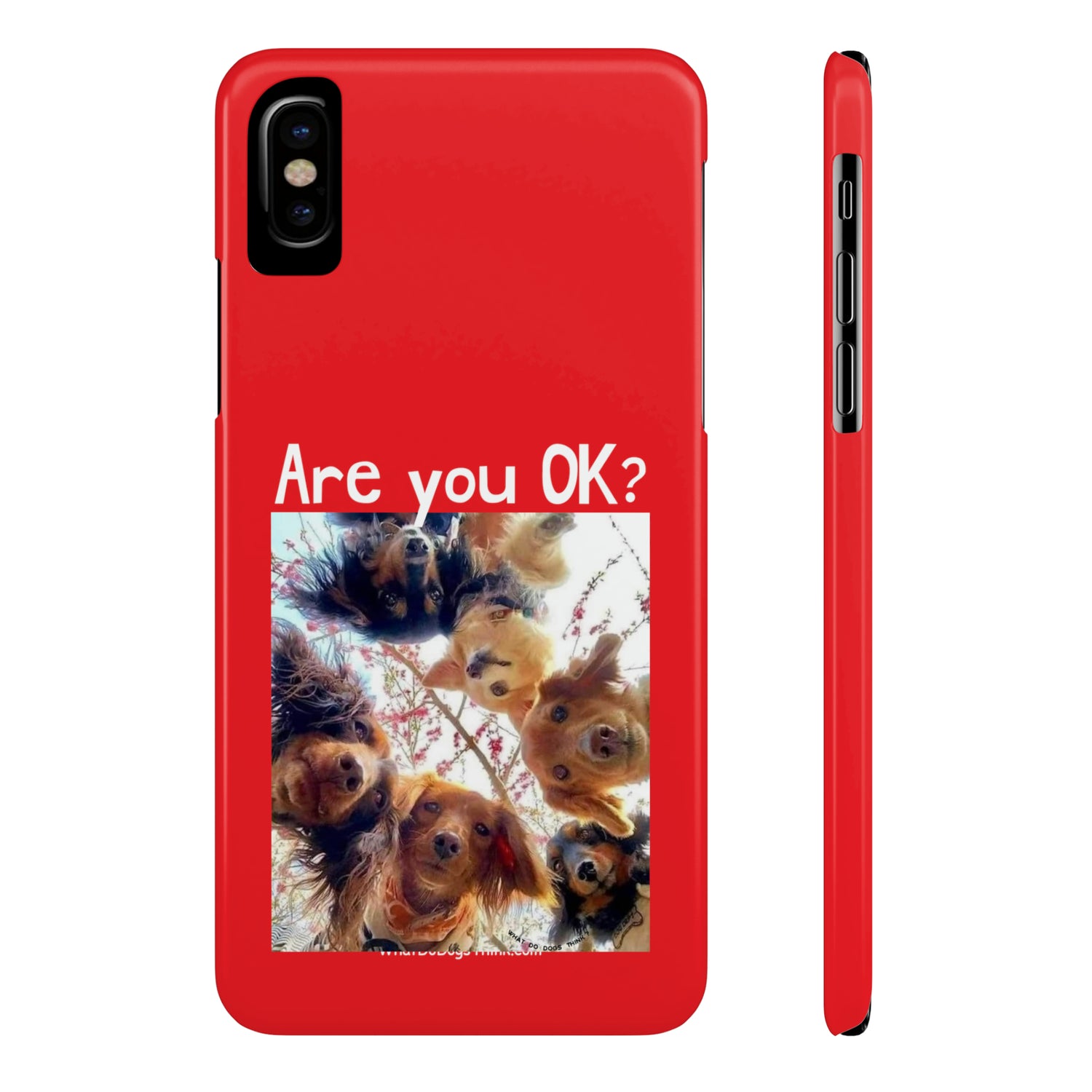 Are you OK?     Red Slim Phone Cases