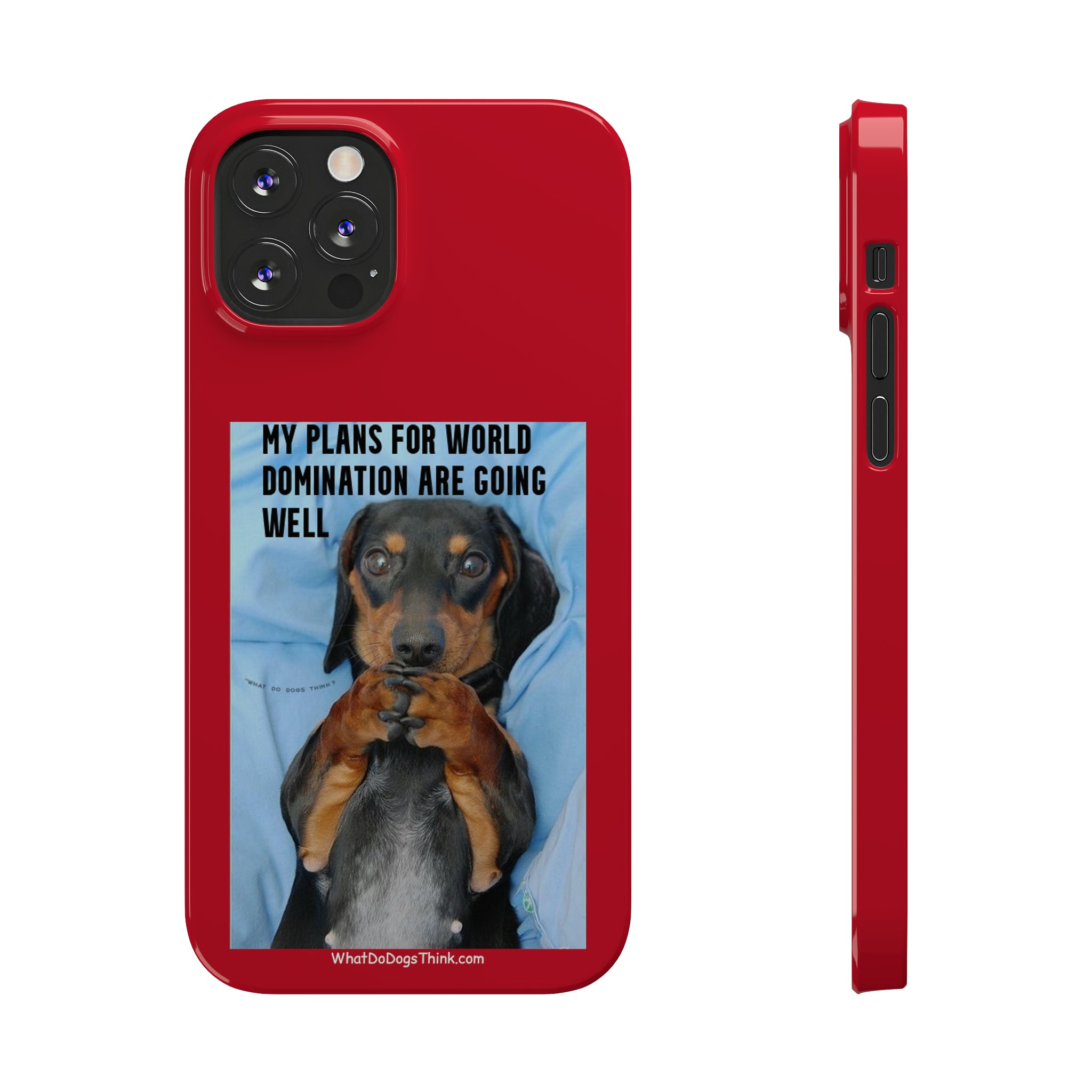 World Domination     Red Slim Phone Cases