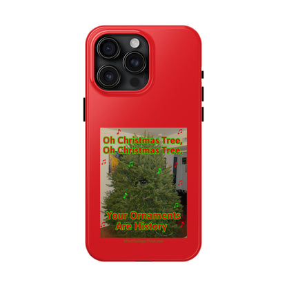 Christmas Tree Cat Red  Tough Phone Cases