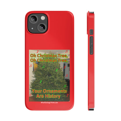 Christmas Tree Cat      Red Slim Phone Case