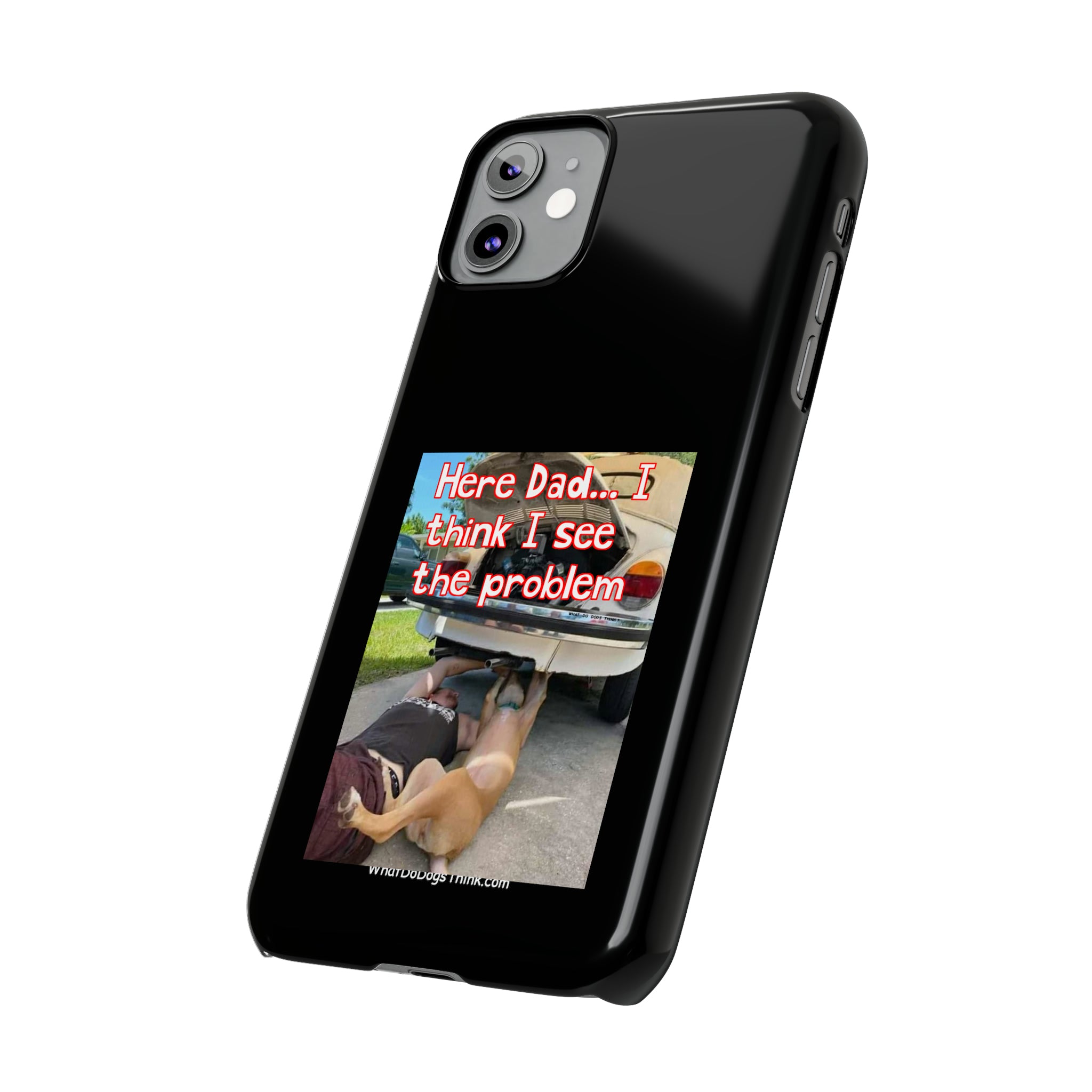 Here Dad    Black Slim Phone Cases