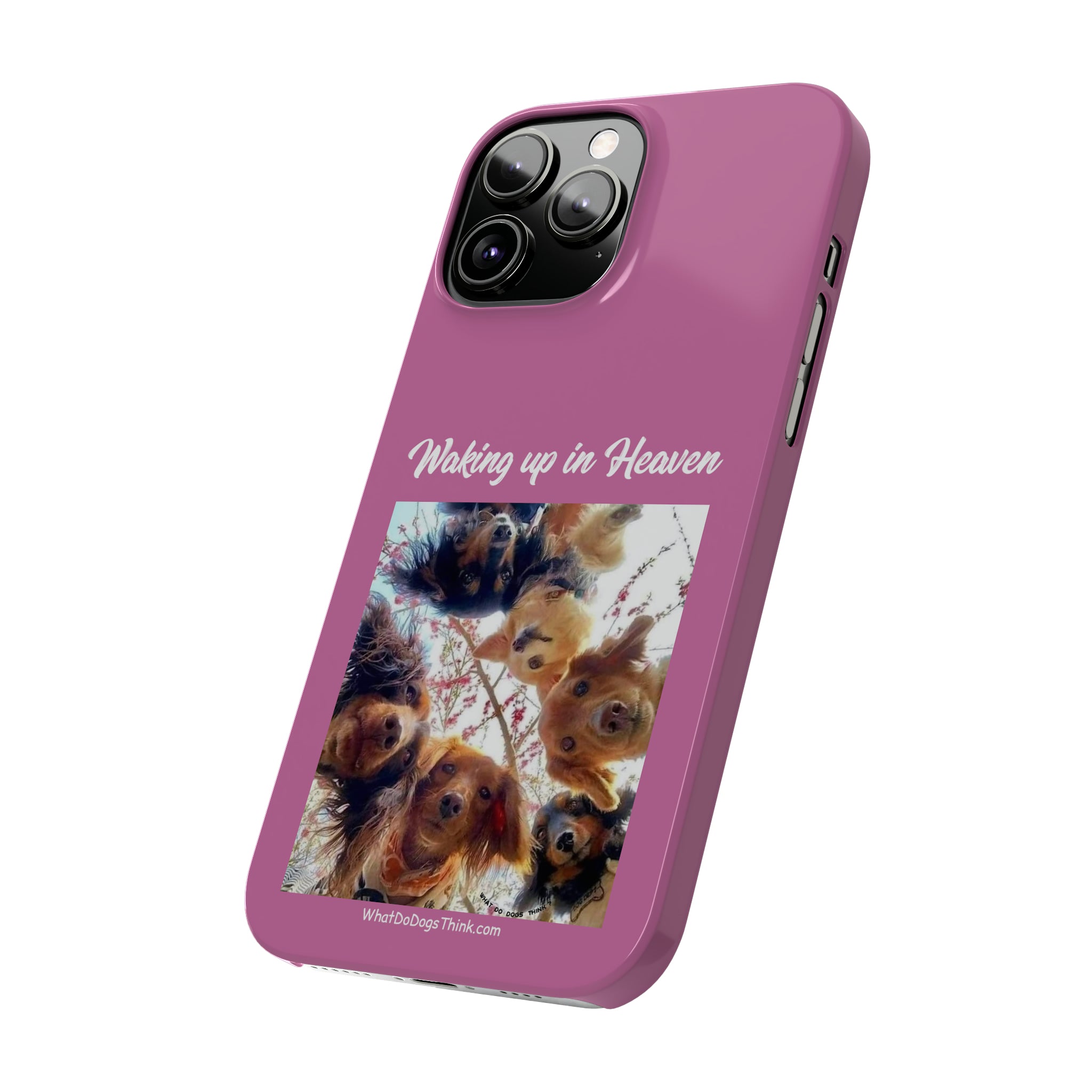 Waking Up In Heaven     Pink Slim Phone Cases