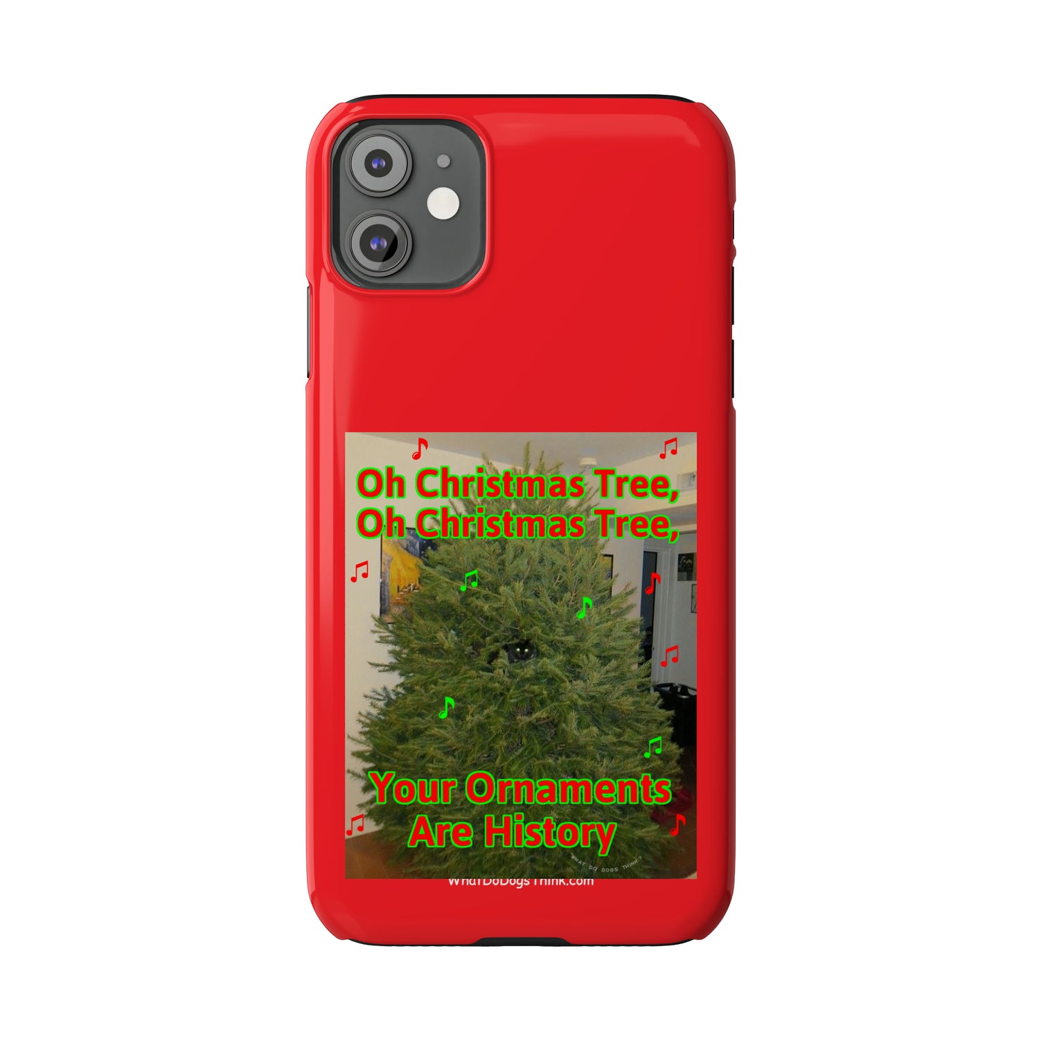 Christmas Tree Cat      Red Slim Phone Case