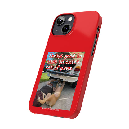 Extra Paws      Red Slim Phone Case