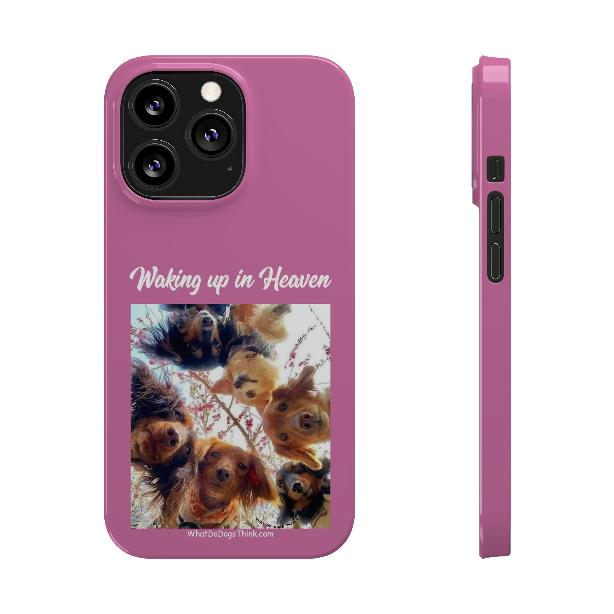 Waking Up In Heaven     Pink Slim Phone Cases