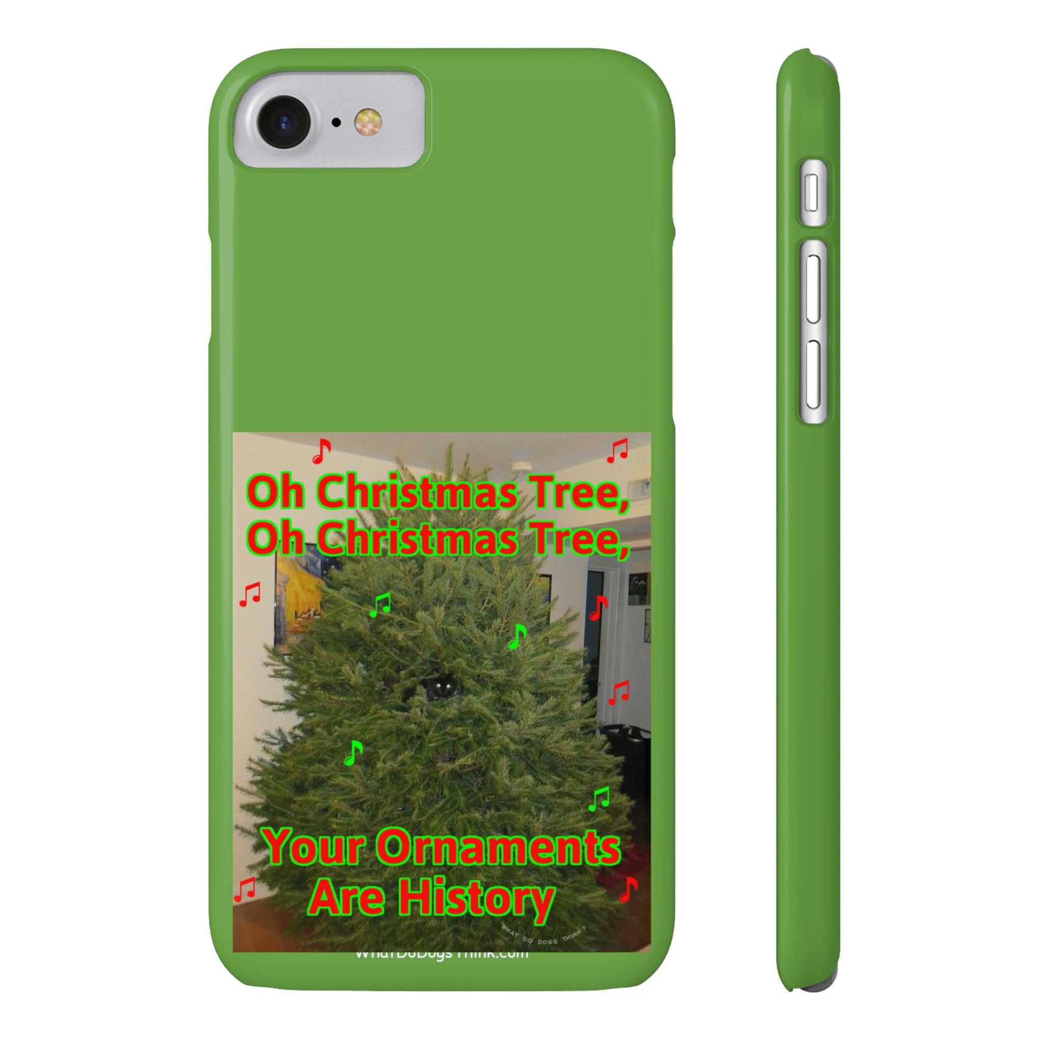 Christmas Tree Cat      Green Slim Phone Case