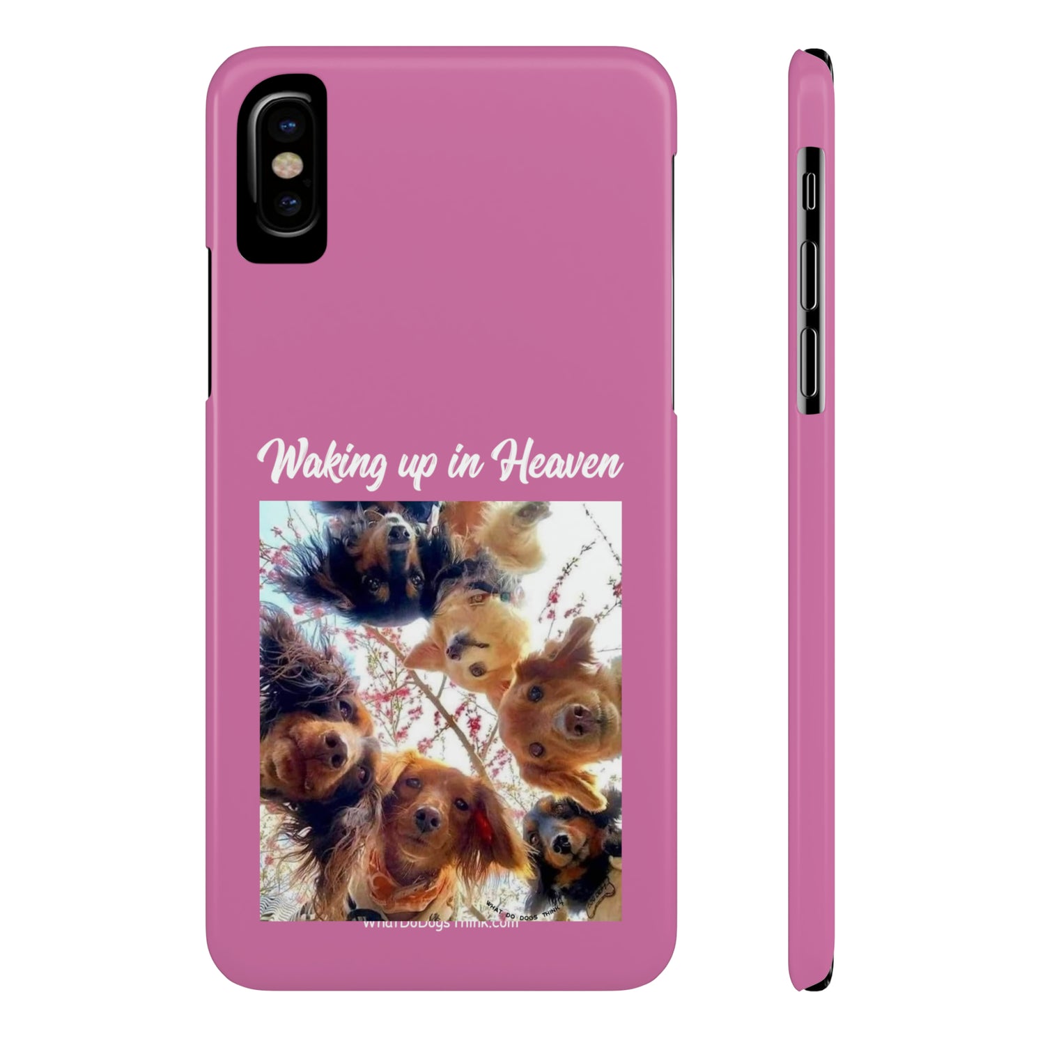 Waking Up In Heaven     Pink Slim Phone Cases