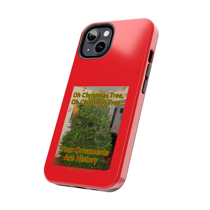 Christmas Tree Cat Red  Tough Phone Cases