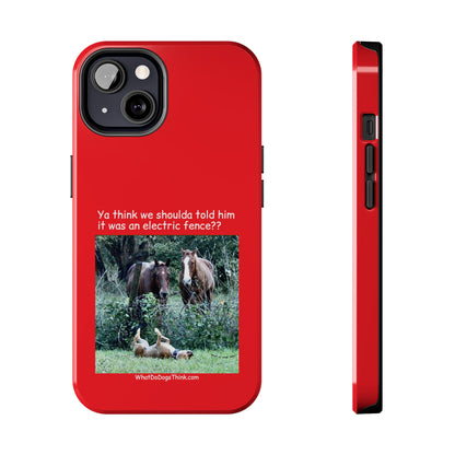 Electric Fence   Red Tough Phone Cases