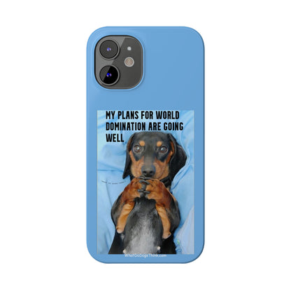 World Domination     Blue Slim Phone Cases