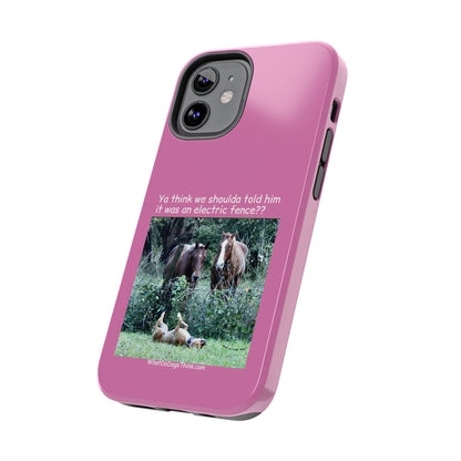 Electric Fence   Pink Tough Phone Cases