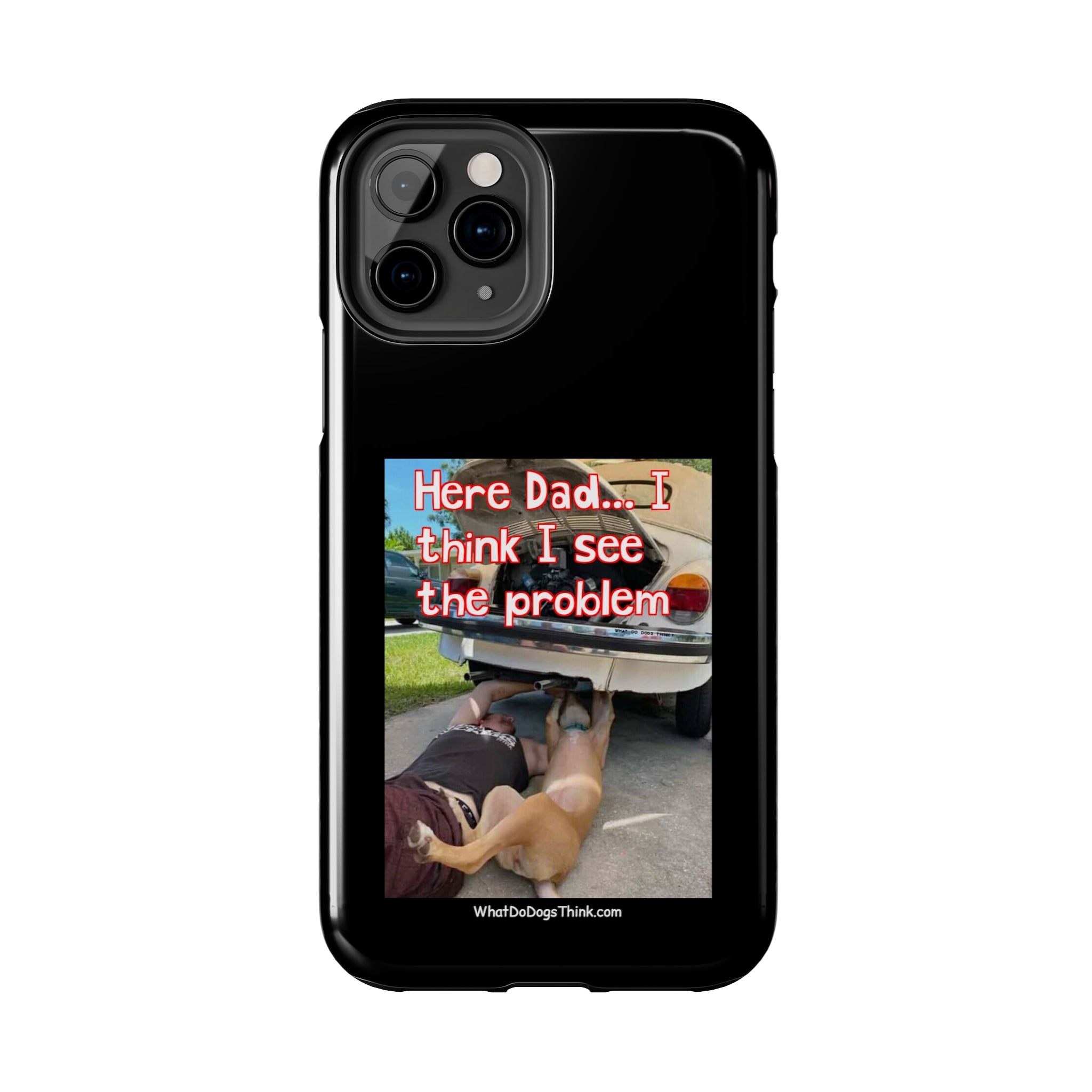 Here Dad    Black Tough Phone Cases