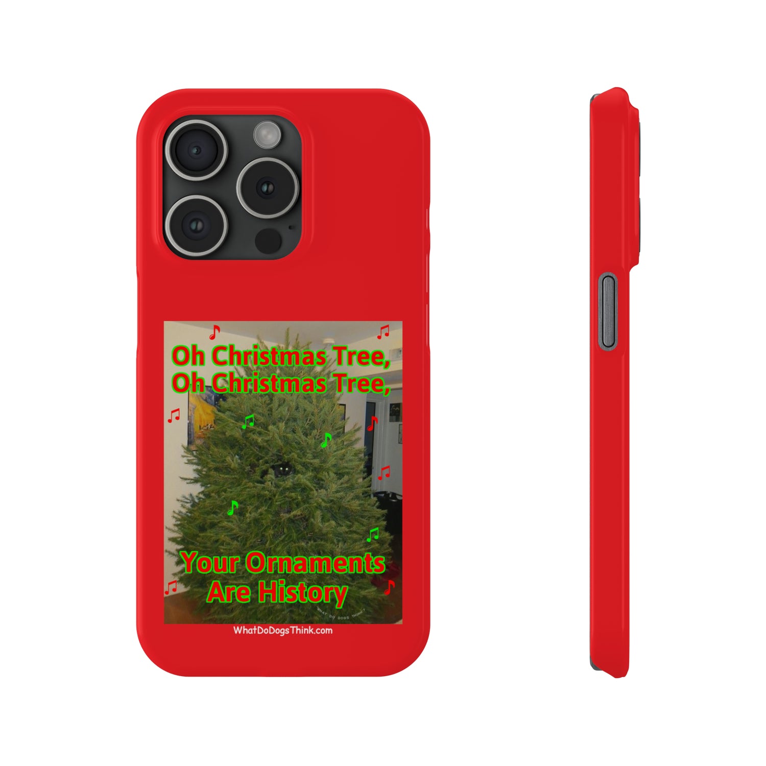 Christmas Tree Cat      Red Slim Phone Case