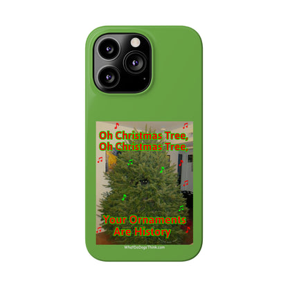 Christmas Tree Cat      Green Slim Phone Case