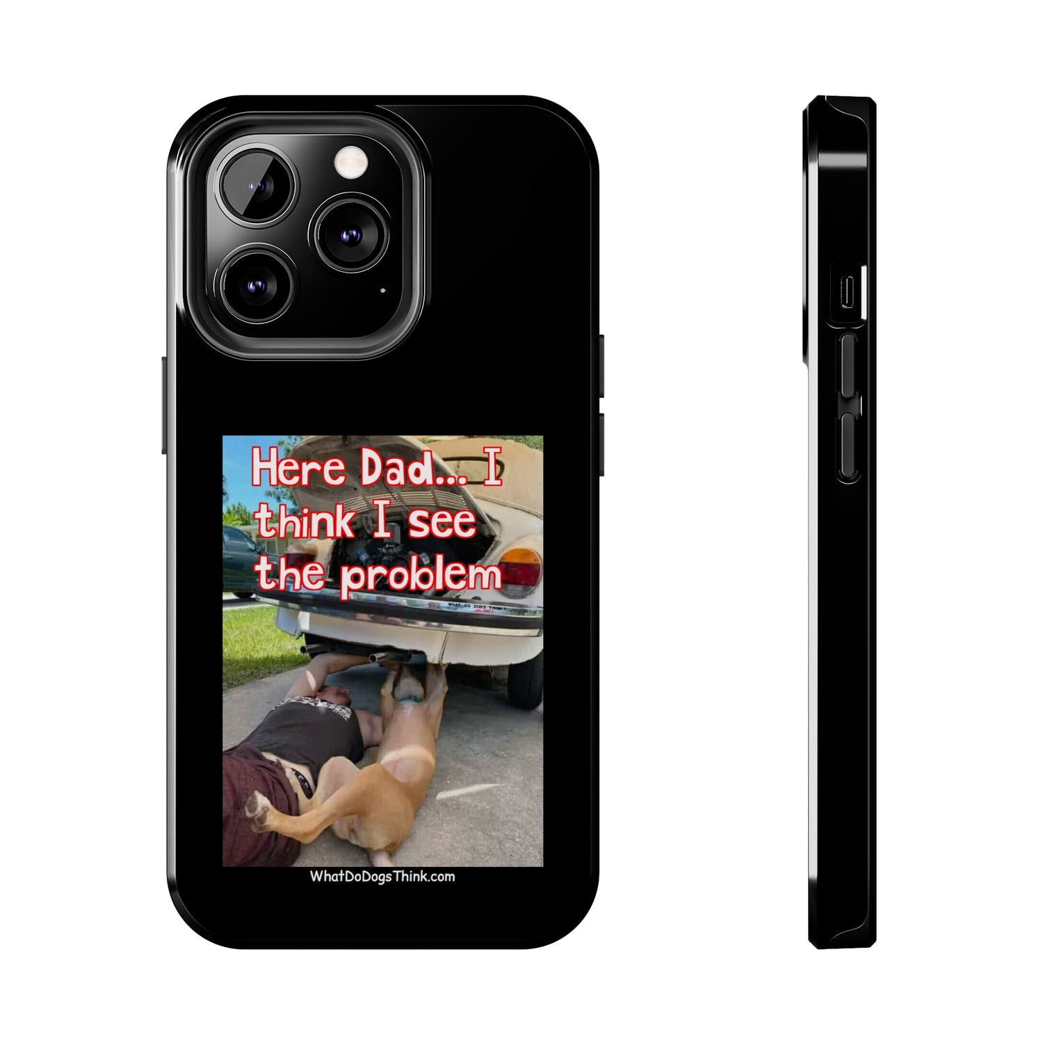 Here Dad    Black Tough Phone Cases