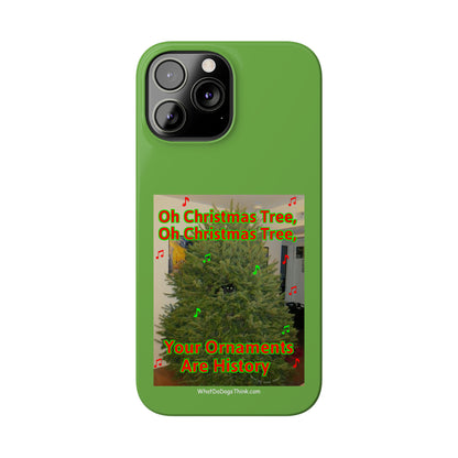 Christmas Tree Cat      Green Slim Phone Case