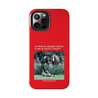 Electric Fence   Red Tough Phone Cases