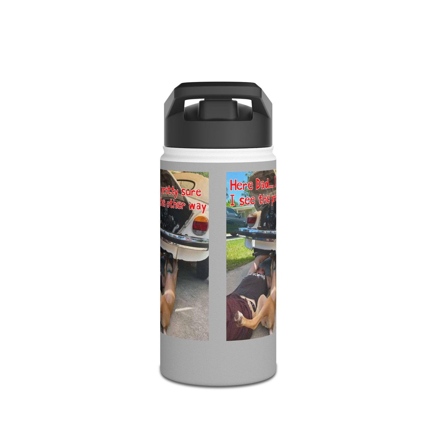 VW Helper   Grey Stainless Steel Water Bottle, Standard Lid