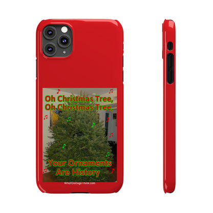 Christmas Tree Cat      Red Slim Phone Case