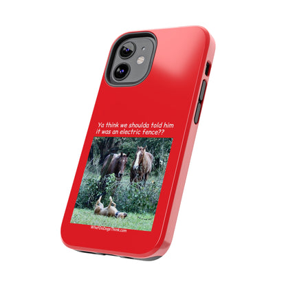 Electric Fence   Red Tough Phone Cases