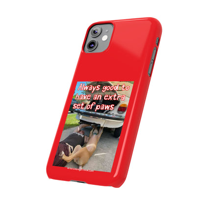 Extra Paws      Red Slim Phone Case