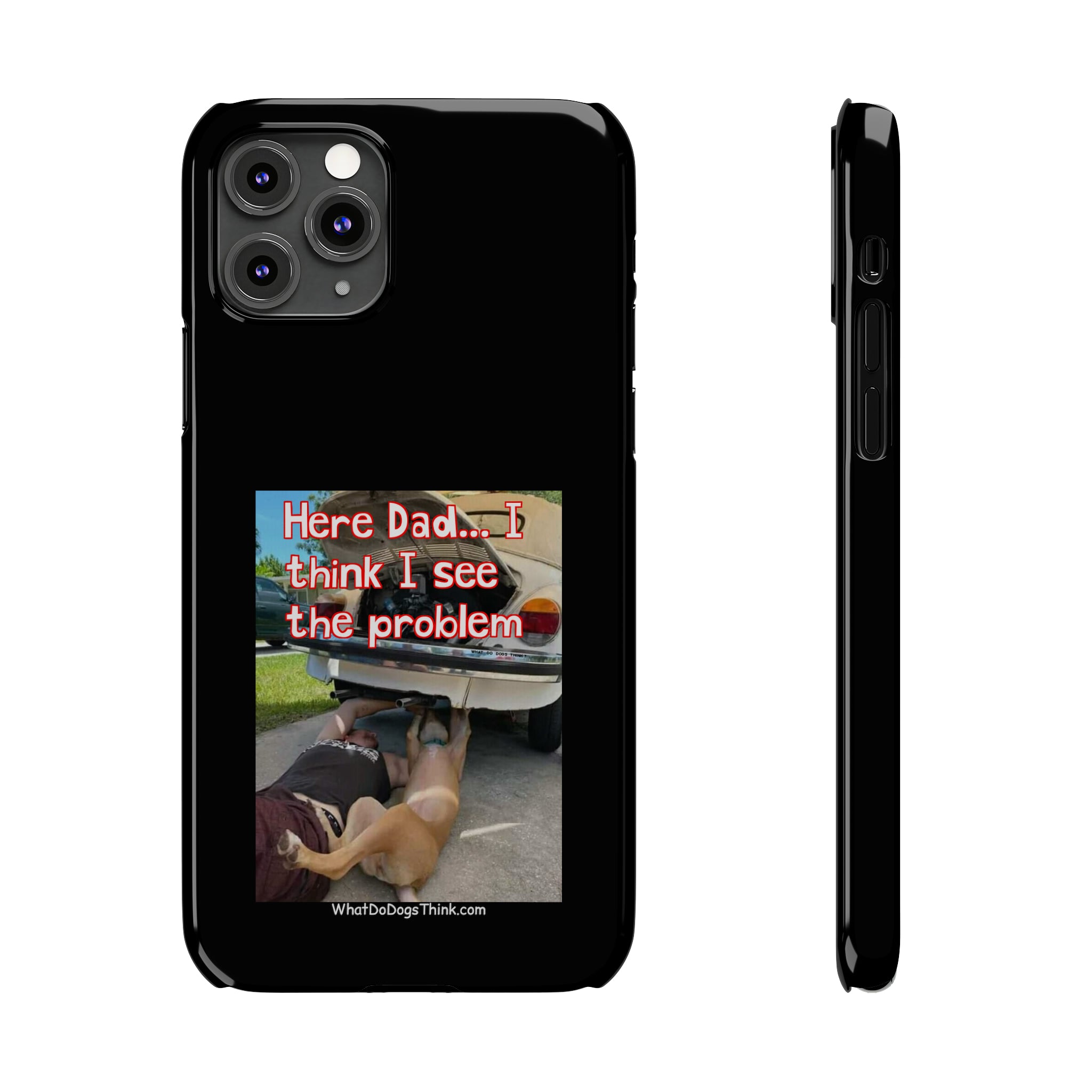 Here Dad    Black Slim Phone Cases