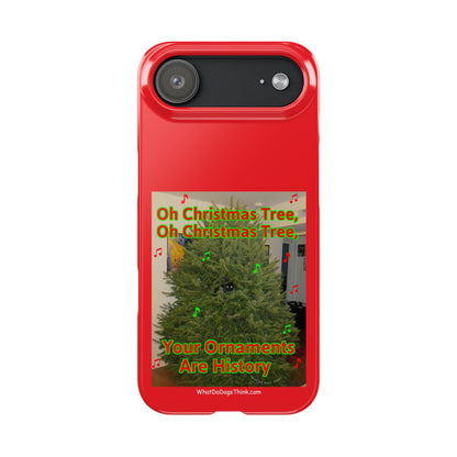 Christmas Tree Cat      Red Slim Phone Case