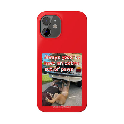 Extra Paws      Red Slim Phone Case