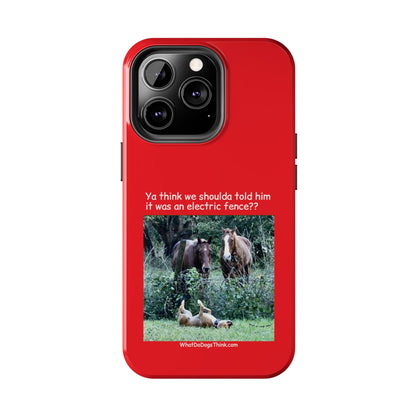 Electric Fence   Red Tough Phone Cases