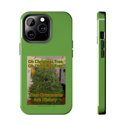 Christmas Tree Cat Green  Tough Phone Cases