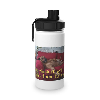 Stuffed Dog  Stainless Steel Water Bottle, Sports Lid