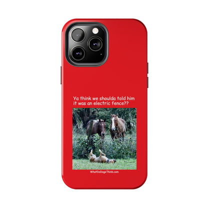 Electric Fence   Red Tough Phone Cases