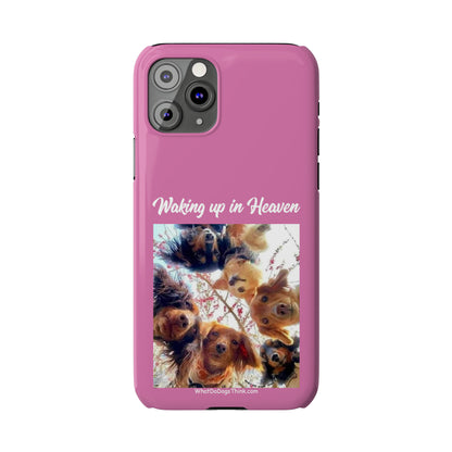 Waking Up In Heaven     Pink Slim Phone Cases