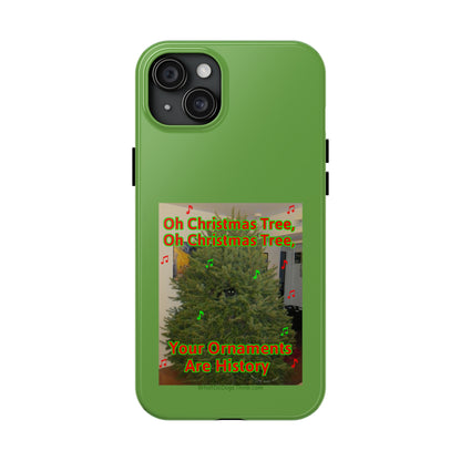 Christmas Tree Cat Green  Tough Phone Cases