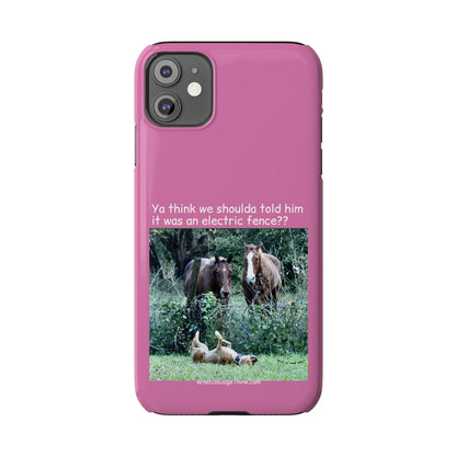 Electric Fence      Pink Slim Phone Case