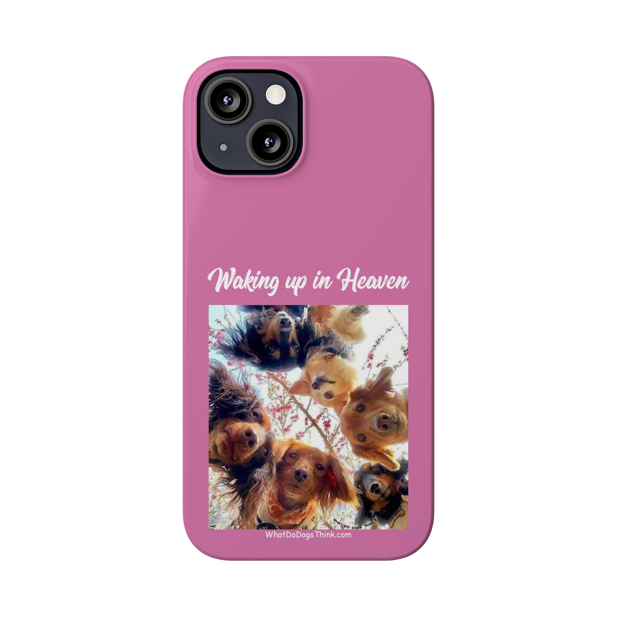 Waking Up In Heaven     Pink Slim Phone Cases