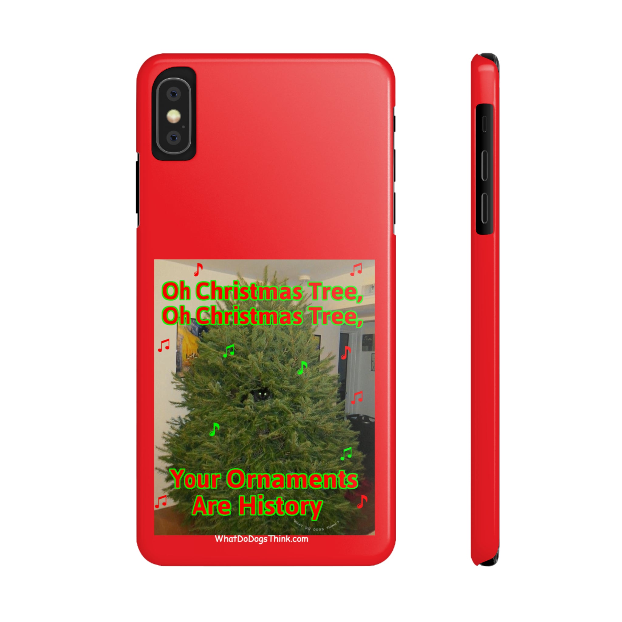 Christmas Tree Cat      Red Slim Phone Case