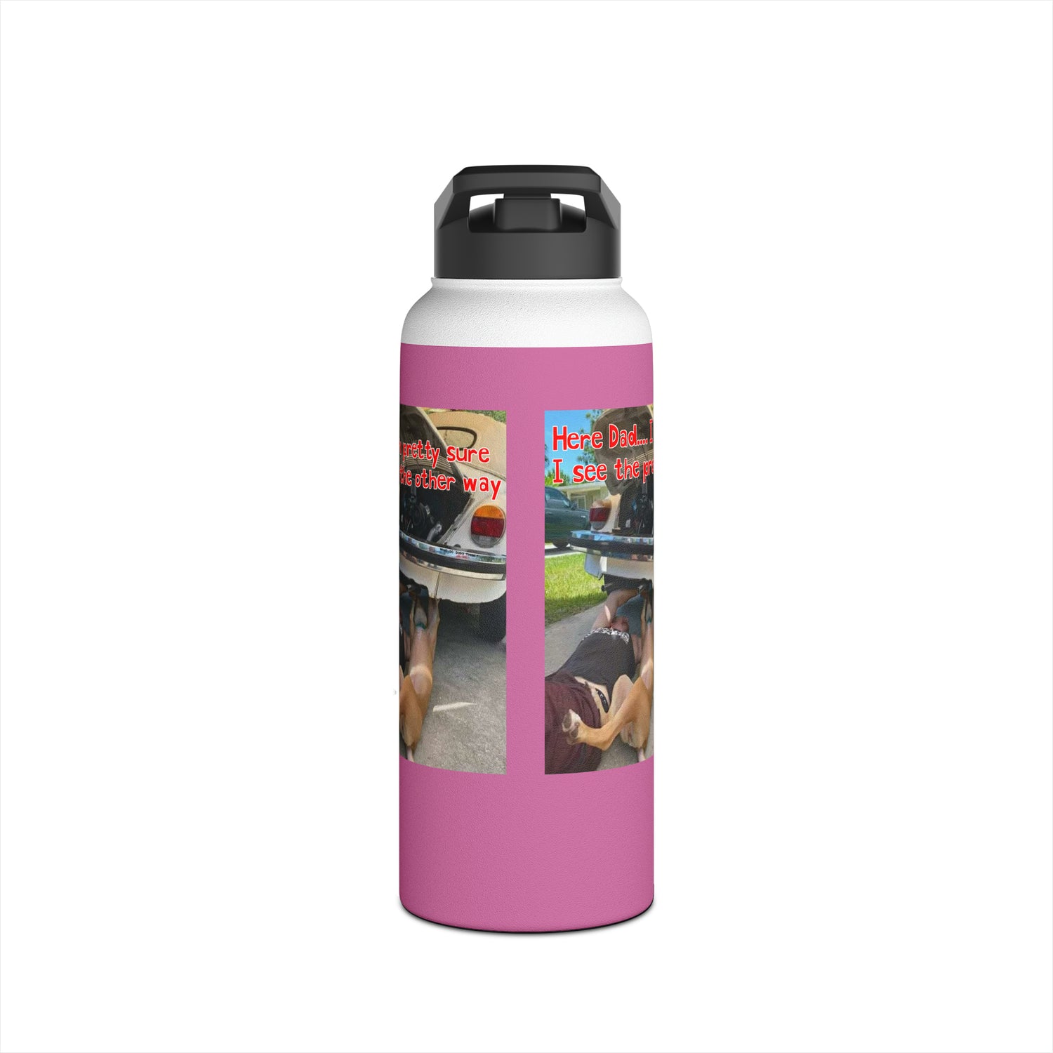 VW Helper   Pink Stainless Steel Water Bottle, Standard Lid