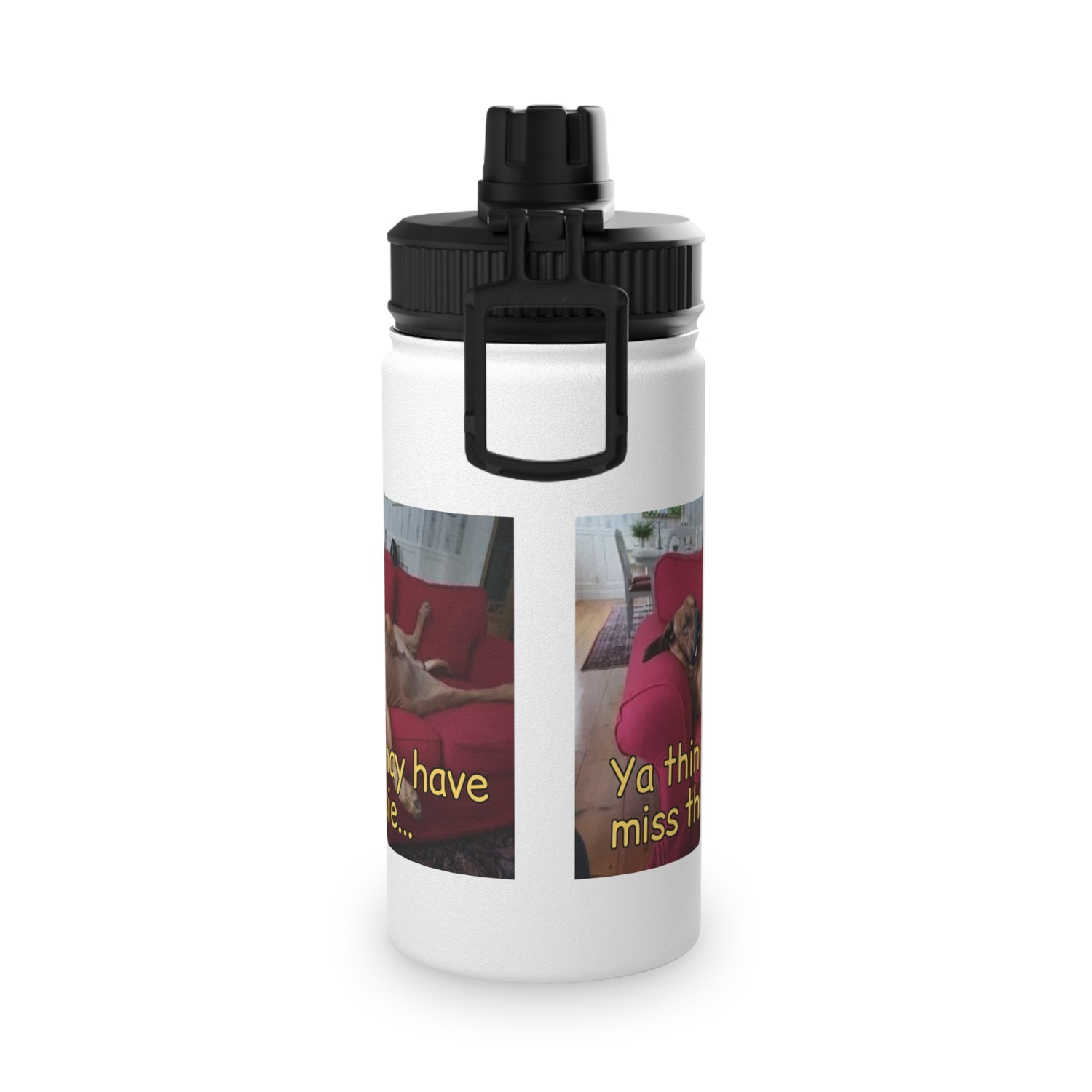 Stuffed Dog  Stainless Steel Water Bottle, Sports Lid