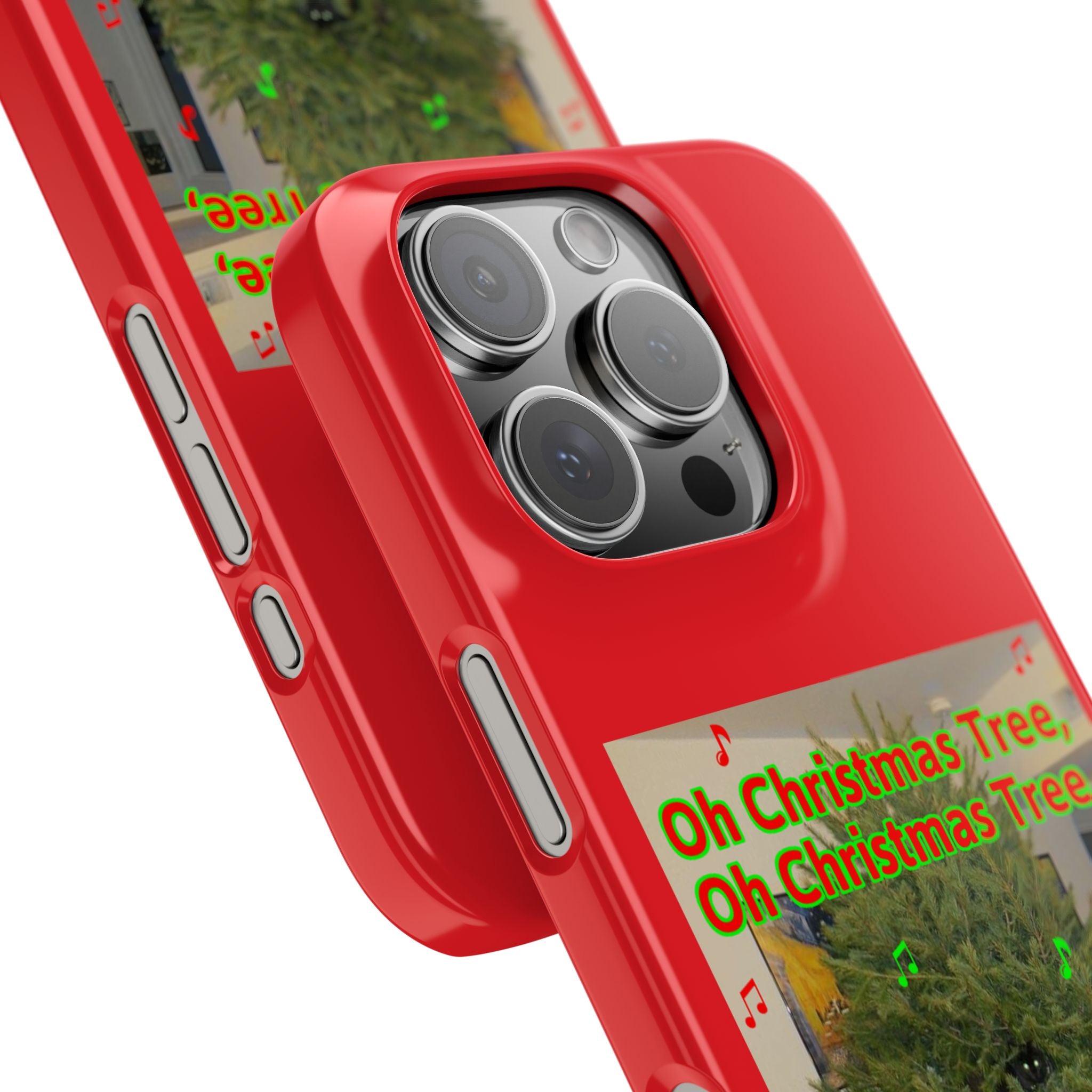 Christmas Tree Cat      Red Slim Phone Case